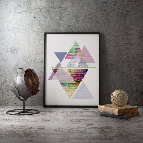 Triangles Abstract Purple Canvas