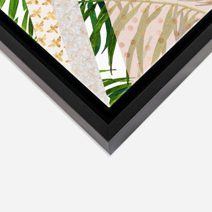 Tropical Leaves Gold Bees Triangles Geometrical Canvas