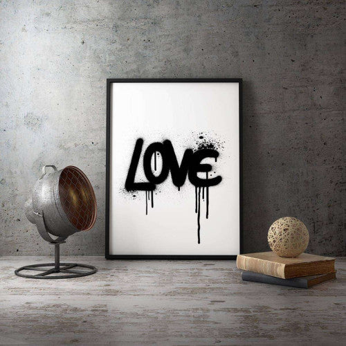 Love Graffiti Typography Canvas