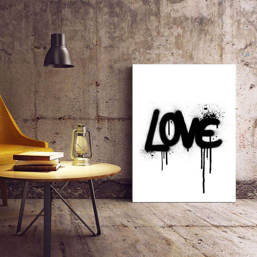 Love Graffiti Typography Canvas