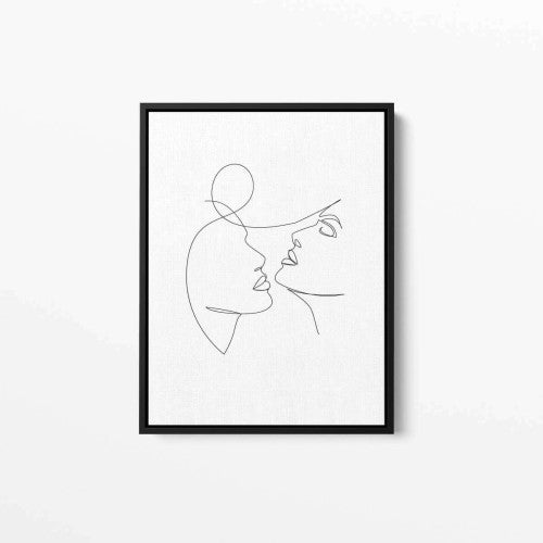 Love Figures Line Abstract Canvas