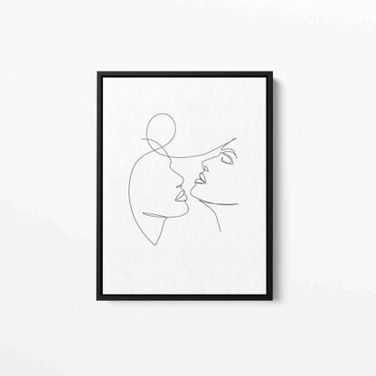 Love Figures Line Abstract Canvas