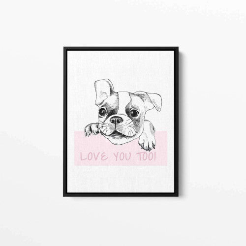 Love Puppy Animal Nursery Canvas