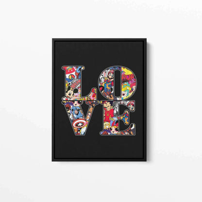 Love in Black Pop Graffiti Typography Canvas