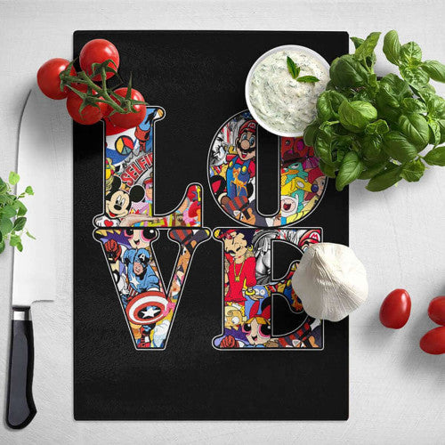 Love in Black Pop Graffiti Chopping Board