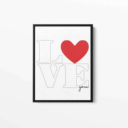 Love You Typography Canvas