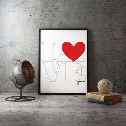 Love You Typography Canvas