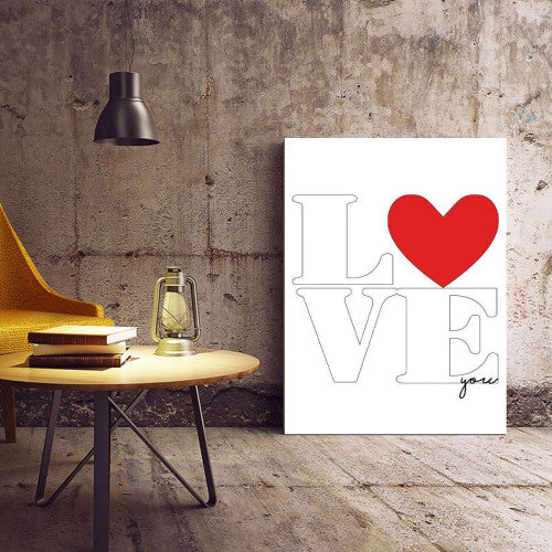 Love You Typography Canvas