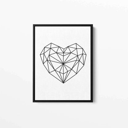 Love Heart Geometric Abstract Canvas