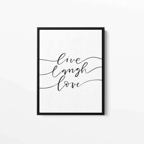 Live Laugh Love white Typography Canvas