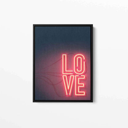 Love Neon Typography Canvas