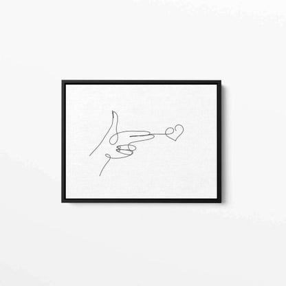 Love Gun Hand Love Abstract Landscape Fashion Canvas