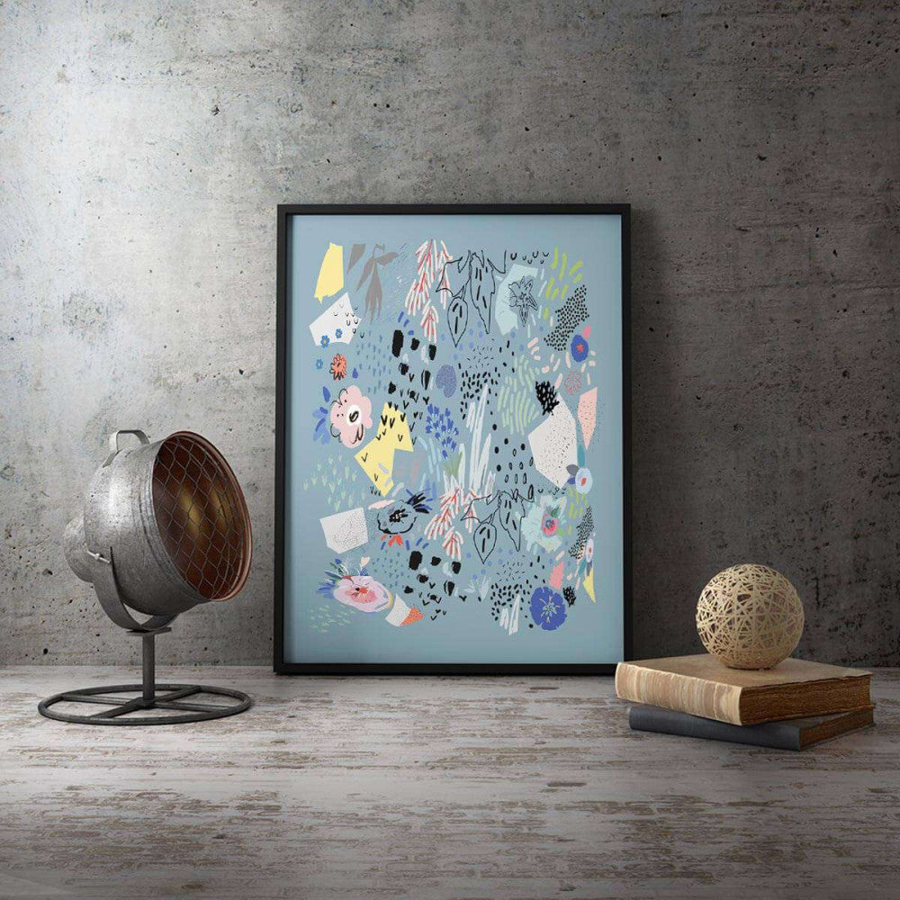 Abstract Spring Scandi Blue 002 Canvas