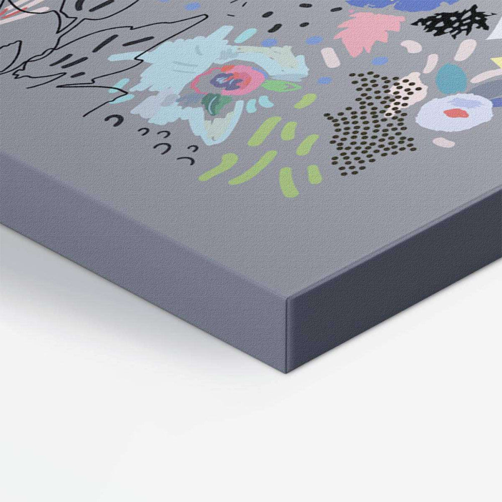 Abstract Spring Scandi Grey 001 Canvas