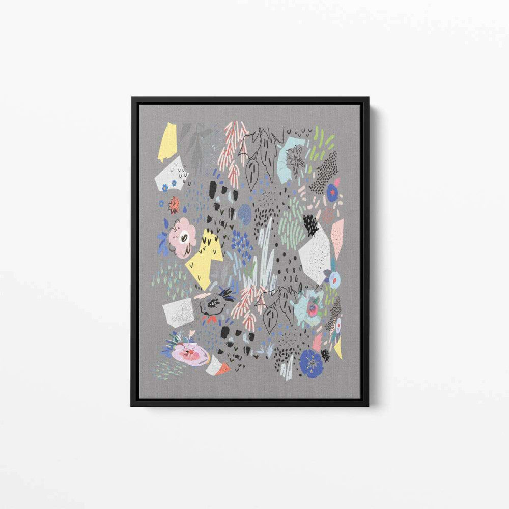 Abstract Spring Scandi Grey 002 Canvas