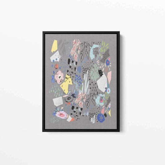 Abstract Spring Scandi Grey 002 Canvas