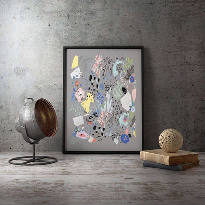 Abstract Spring Scandi Grey 002 Canvas