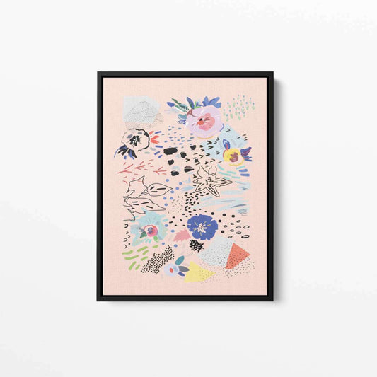 Abstract Spring Scandi Pink 001 Canvas