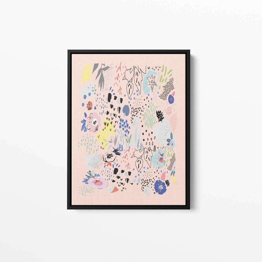 Abstract Spring Scandi Pink 002 Canvas