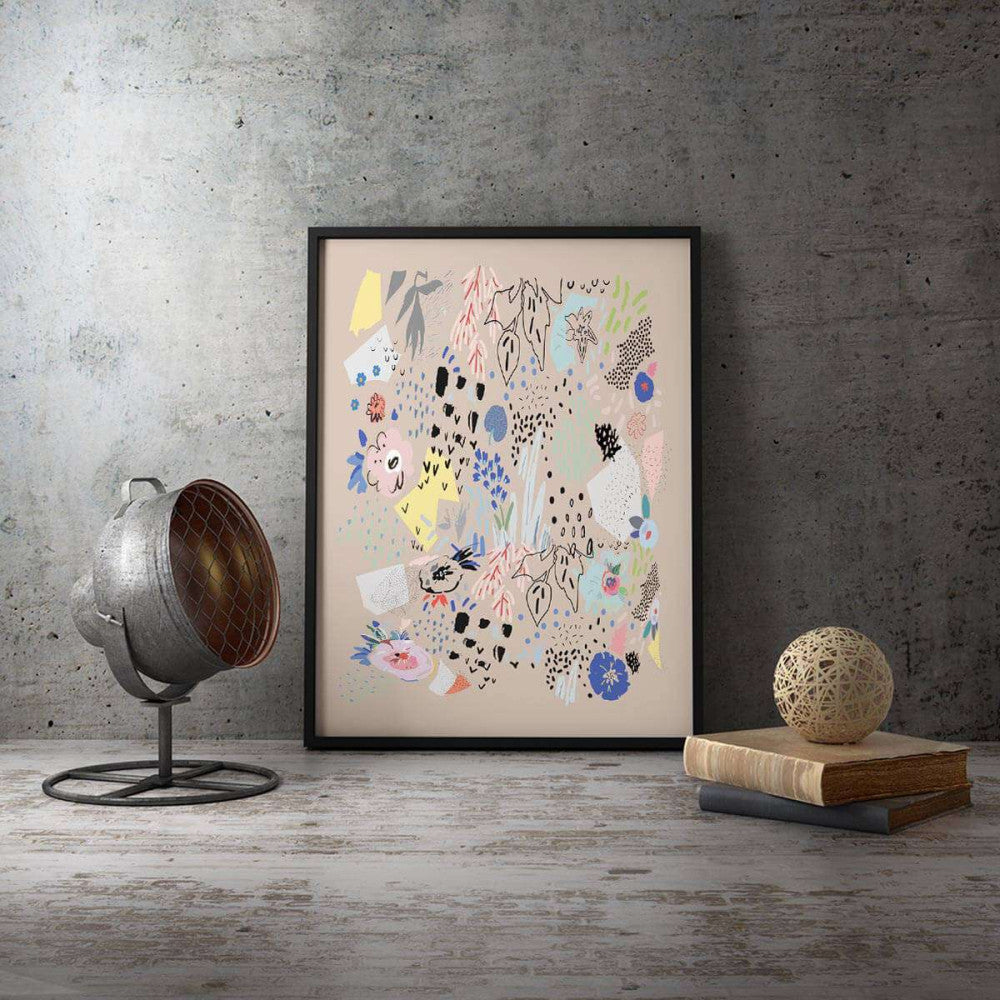 Abstract Spring Scandi Sand 002 Canvas