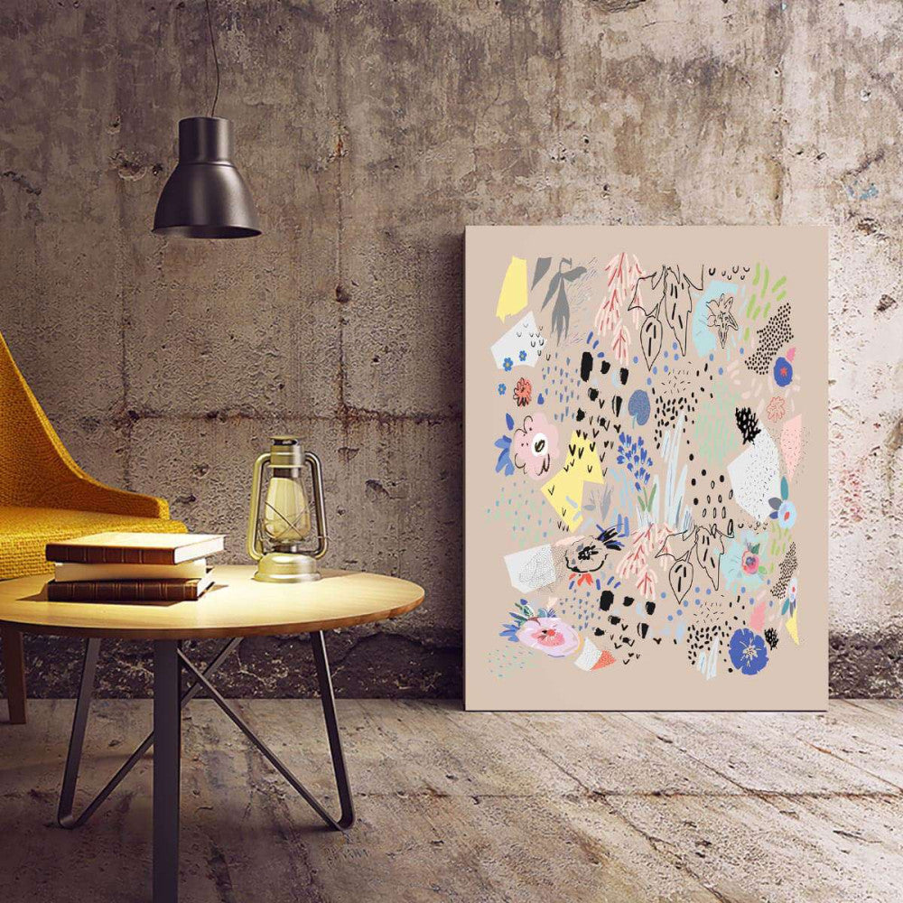 Abstract Spring Scandi Sand 002 Canvas