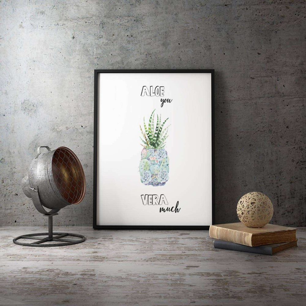 Aloe You Vera Much Typography Canvas