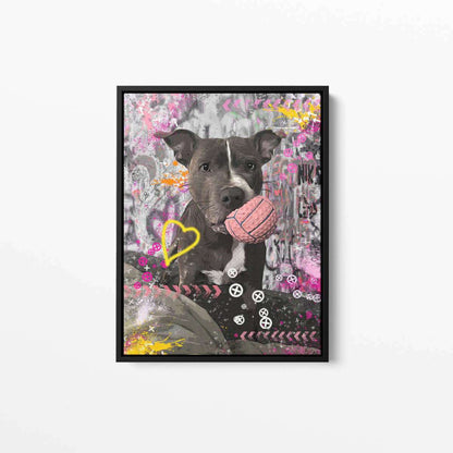 American Pit Bull Terrier Graffiti Canvas