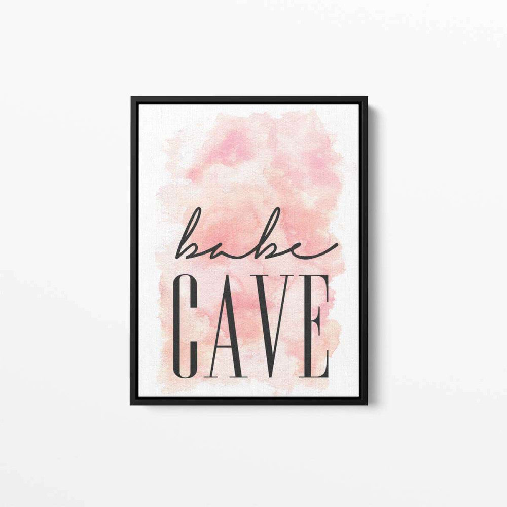 Babe Cave Blush Pink Typography Canvas