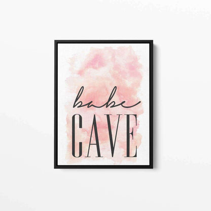 Babe Cave Blush Pink Typography Canvas