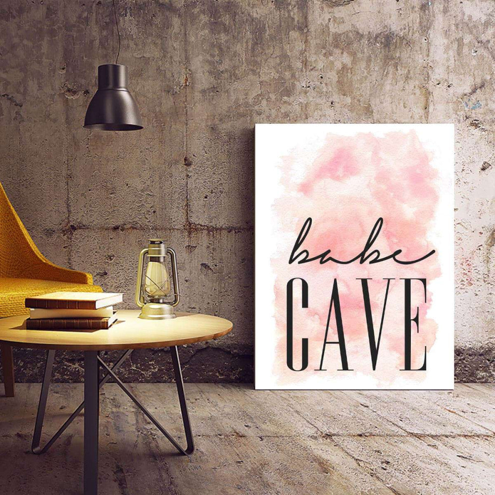 Babe Cave Blush Pink Typography Canvas