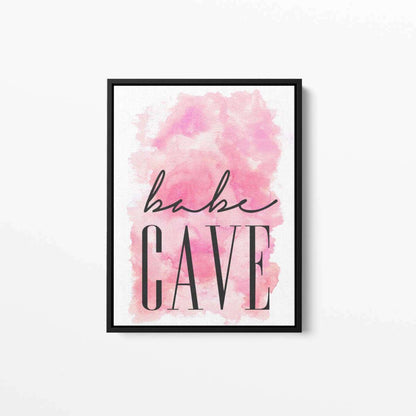 Babe Cave Pink Typography Canvas