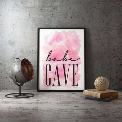 Babe Cave Pink Typography Canvas