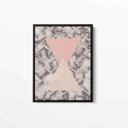 Blush Pink Triangles Abstract Canvas