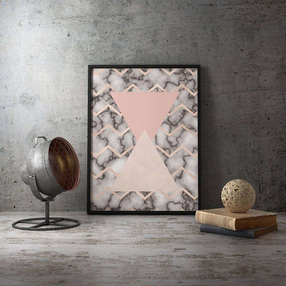 Blush Pink Triangles Abstract Canvas