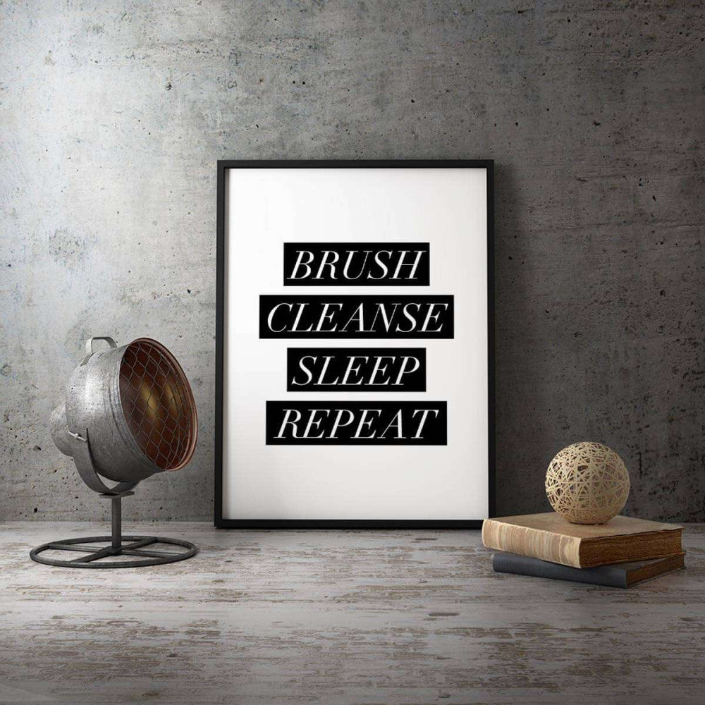 Brush Cleanse Typography Canvas