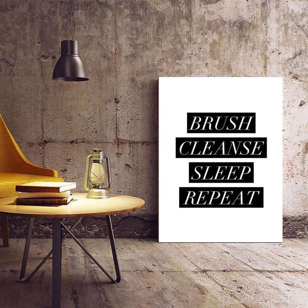 Brush Cleanse Typography Canvas