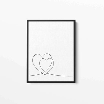 Double Hearts Love Canvas