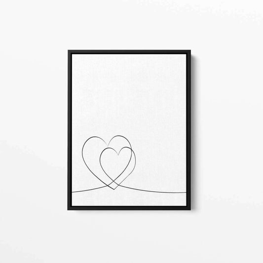 Double Hearts Love Canvas