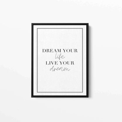 Dream Your Life Typography Canvas