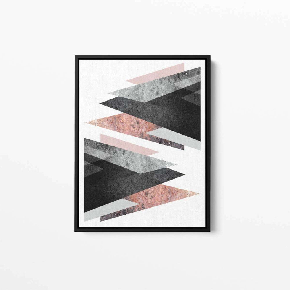 Gale Force Rose Gold Black Copper Abstract Canvas