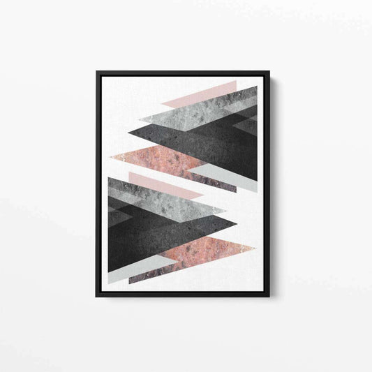 Gale Force Rose Gold Black Copper Abstract Canvas