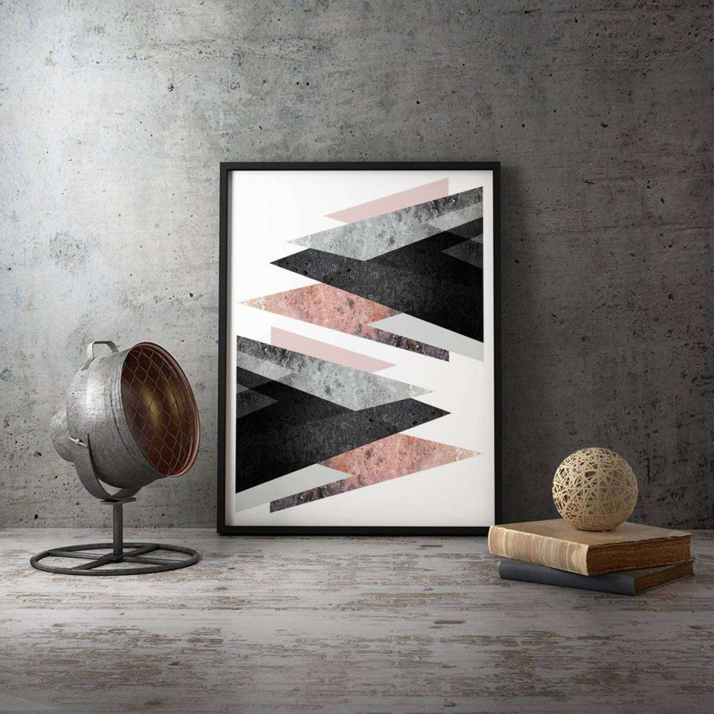 Gale Force Rose Gold Black Copper Abstract Canvas