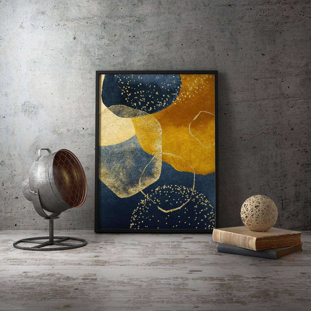 Gold Navy 002 Abstract Canvas