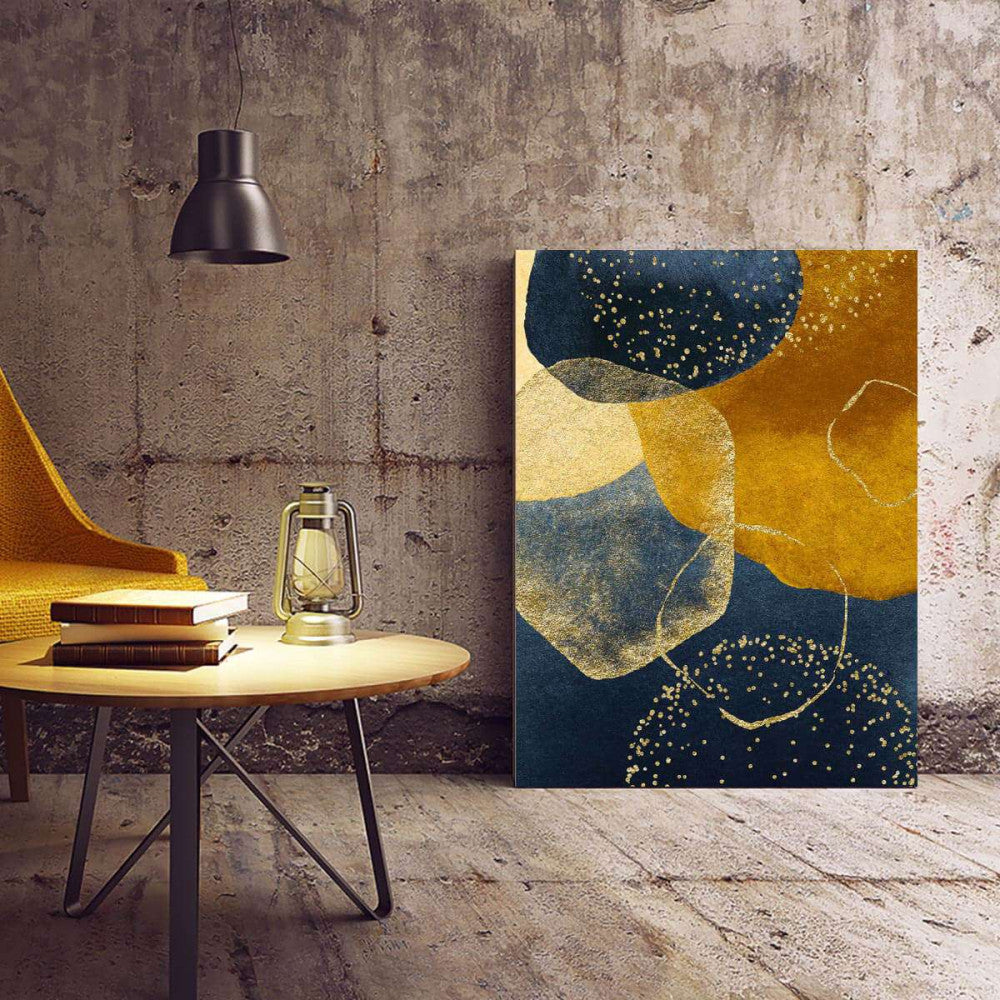 Gold Navy 002 Abstract Canvas