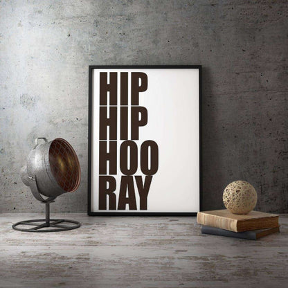 Hip Hip Hoo Ray Typography Canvas