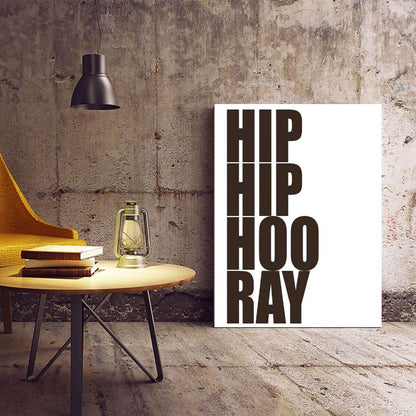 Hip Hip Hoo Ray Typography Canvas