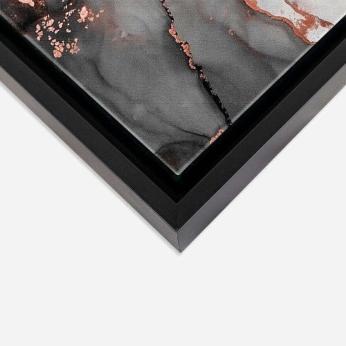 Liquid Copper Grey Right Side Abstract Canvas