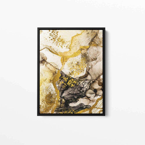 Liquid Gold Yellow Bronze 001 Abstract Canvas