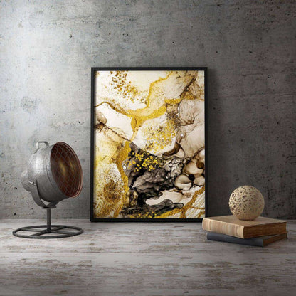 Liquid Gold Yellow Bronze 001 Abstract Canvas