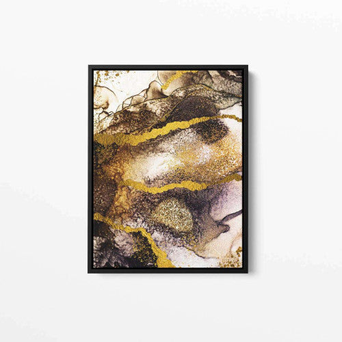 Liquid Gold Yellow Bronze 002 Abstract Canvas